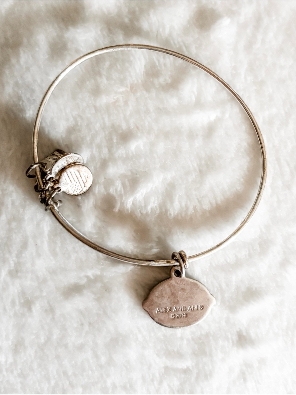 Alex and Ani 'When Life Gives You Lemons' Yellow Lemon Charm Bracelet - Silver - Picture 4 of 8
